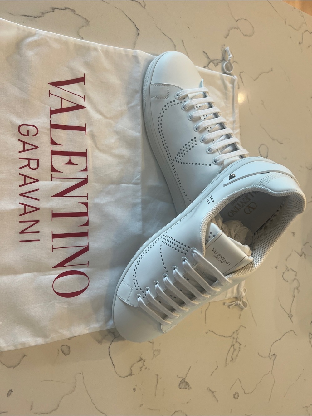 Valentino Garavani White Leather Low-Top Sneakers